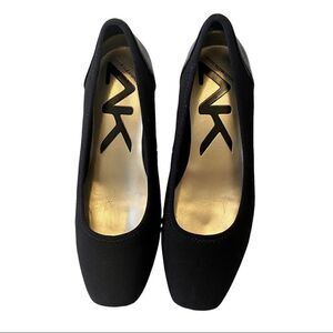 Anne Klein Sport Wisher Wedge Square Toe Slip-Ons w/ Patent Heel Overlay Sz 6.5M